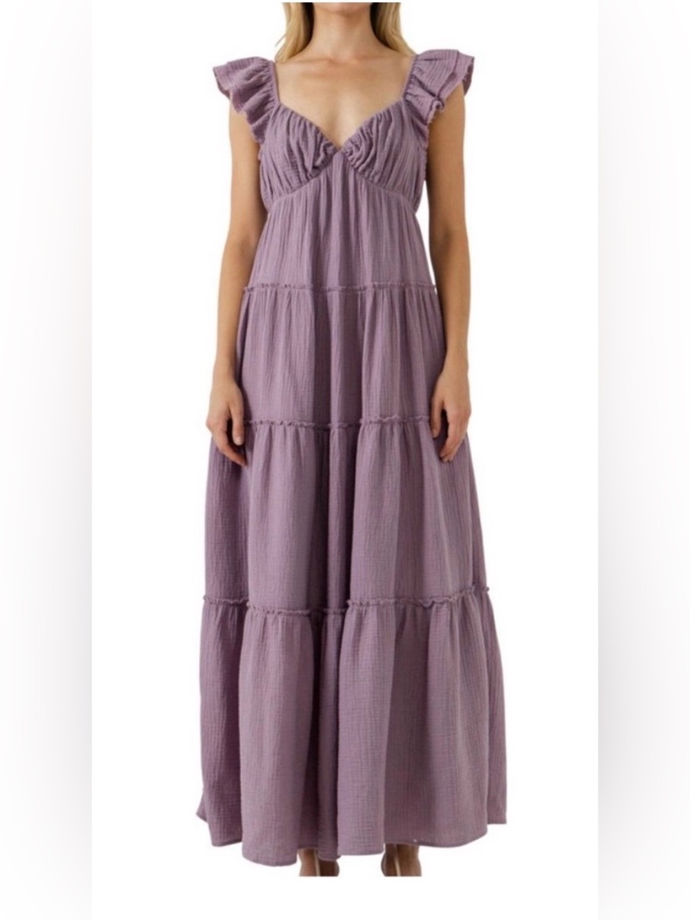Free the Roses Dusty Purple Tiered Maxi Dress